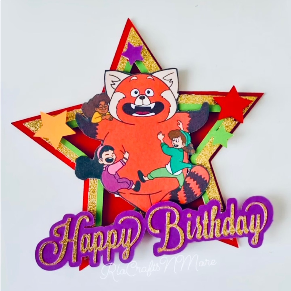 Turning red cake topper